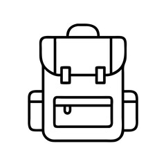 Backpack vector icon rucksack bag school travel camping hiking luggage equipment outline style design