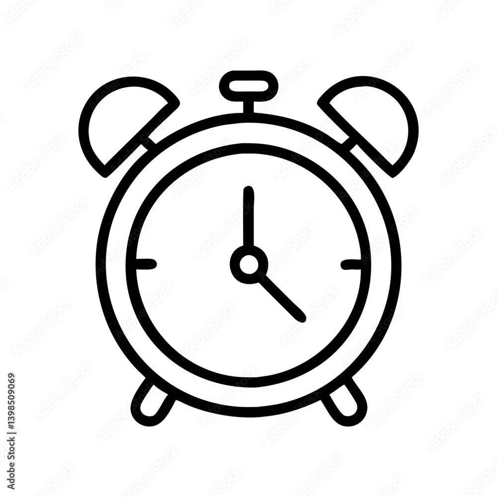 Poster alarm clock icon vector illustration wake up time reminder deadline schedule appointment timer graph