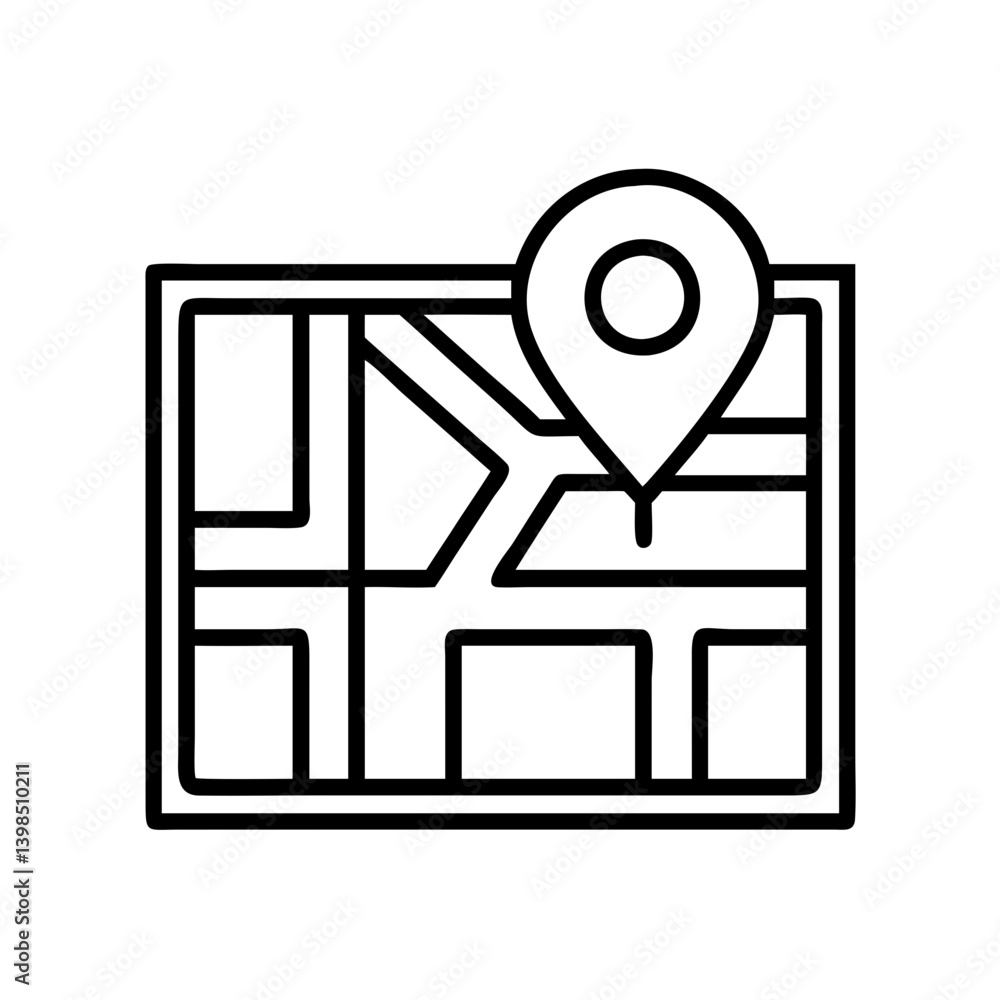 Poster find your location with map pin icon vector illustration for gps and navigation apps design