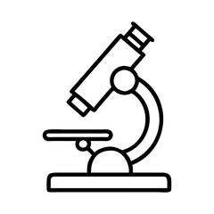 Microscope vector icon science lab equipment symbol outline medical research tool biology study