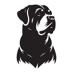 Vector silhouette of a dog, Dog illustration, Dog art, Dog drawing, Pet Animal Silhouette.	