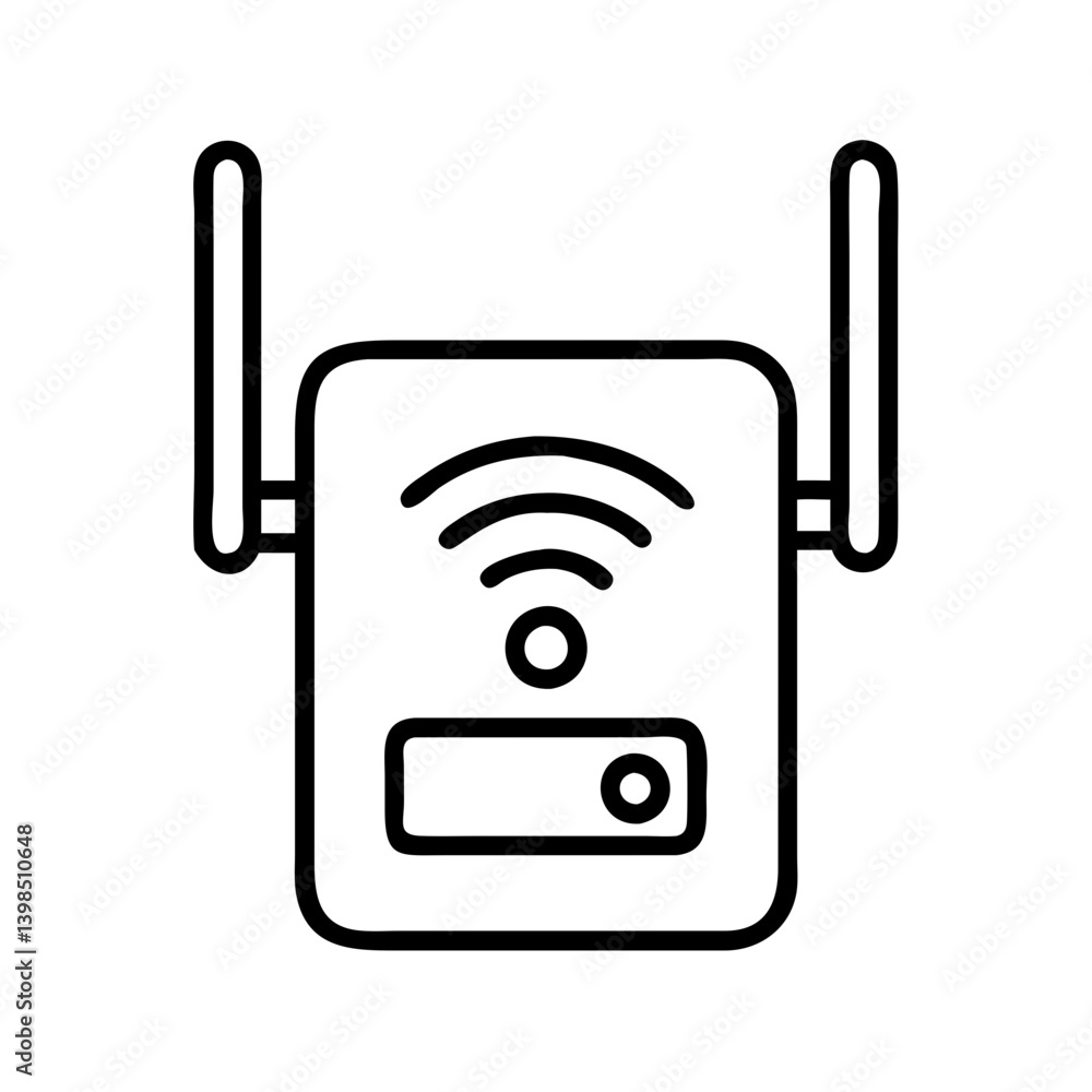 Aufkleber wireless wifi repeater signal booster extender antenna network connection device icon vector