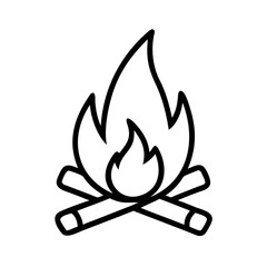 Campfire clipart vector illustration design for outdoor fire flame wood bonfire drawing art