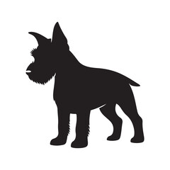 Vector silhouette of a dog, Dog illustration, Dog art, Dog drawing, Pet Animal Silhouette.	