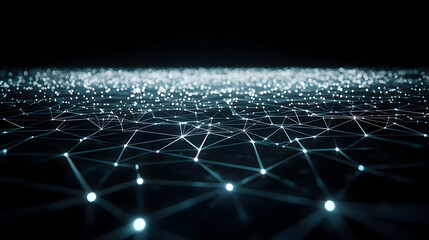Obraz premium Abstract Digital Network Design With Glowing Points And Lines