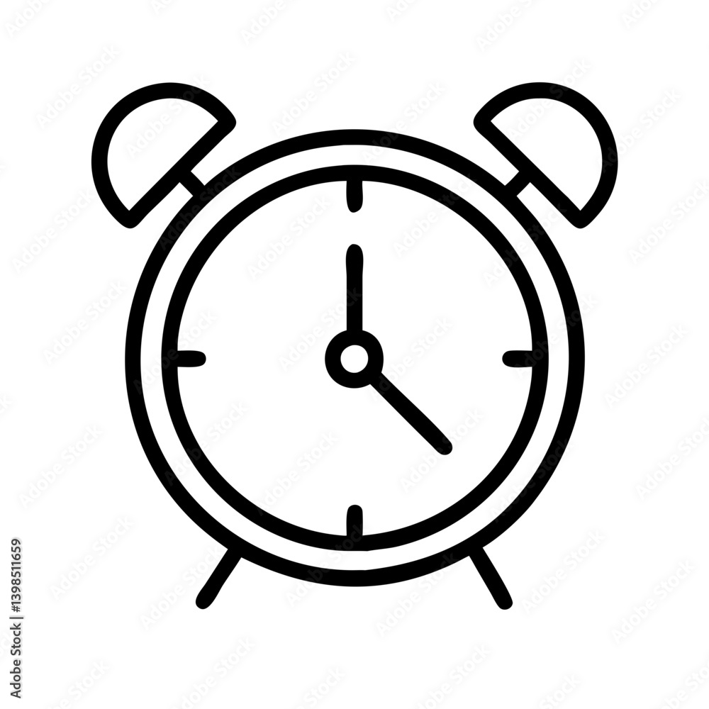 Poster alarm clock vector image for time management and morning routine icon illustration design element
