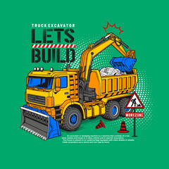 Tow truck collection, vector cartoon illustration