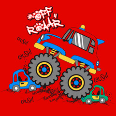 Monster Truck cartoon  collection, vector illustration © Junior 319