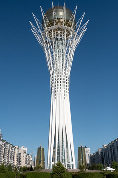 Astana, Kazakhstan - May 16, 2019: Baiterek tower in the capital city Astana in Kazakhstan.