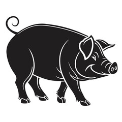 Fototapeta premium Pig Icon Black a premium AI-generated simple vector icon with an agriculture