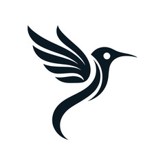 Humming bird logo. vector illustration.