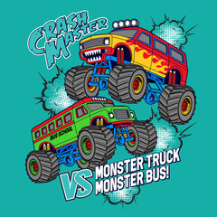 Monster Truck collection, vector illustration © Junior 319