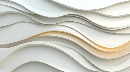 Abstract White Waves Pattern With Subtle Orange Accents