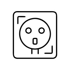 Electrical outlet icon vector illustration power socket symbol plug in electricity supply design