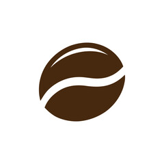 Black coffee bean logo, icon vector template illustration