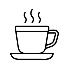 Hot coffee cup vector icon illustration, cafe drink, coffee shop, beverage, breakfast, morning, tea, espresso, latte