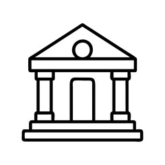 Outline bank building icon vector illustration courthouse government finance architecture symbol design