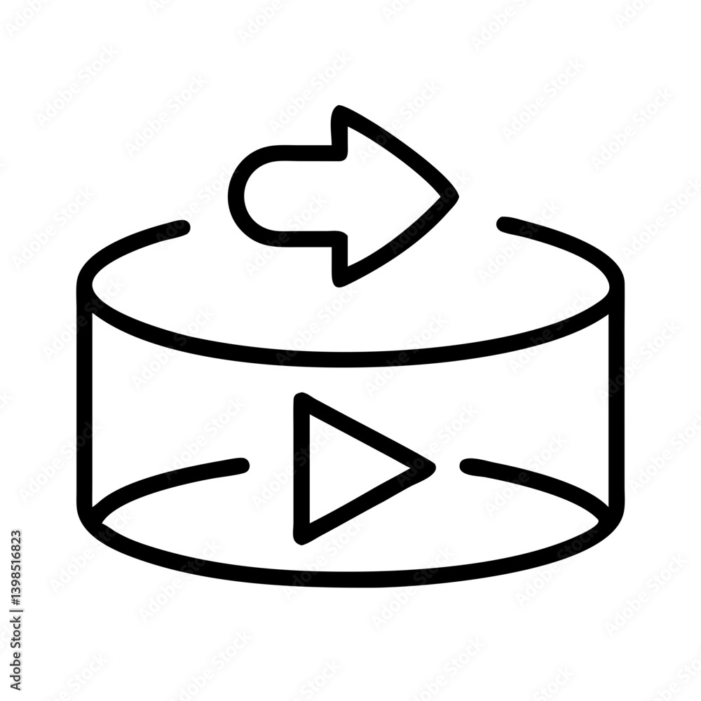 Poster explore d view rotation icon for interactive product showcase and degree view presentation design