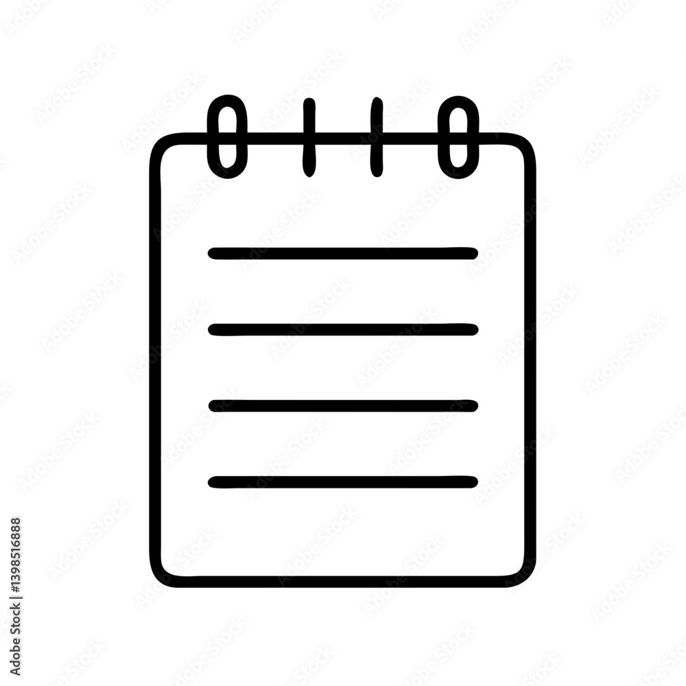 Poster vector notepad icon simple outline style perfect for note taking and organization design asset