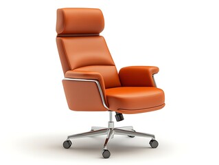 The Executive Chair's Regal Posture: A striking leather armchair is highlighted for its elegant design, offering a strong aesthetic appeal, showcasing an embodiment of sophisticated design.