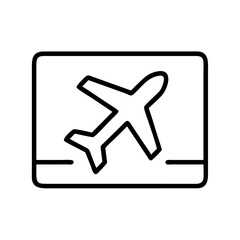 Fototapeta premium Airplane travel icon vector illustration for airport sign airline symbol flight design plane trip transportation