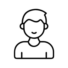 Outline avatar profile icon vector graphic illustration of a person user member man boy