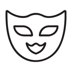 Masquerade vector icon. Comic and tragic mask icon, Comedy Mask Outline Vector Illustration