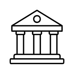 Vector illustration of a courthouse building icon government architecture symbol design element