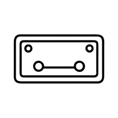 Isolated cassette tape vector icon illustration for audio music and retro technology design element