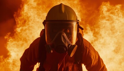 Firefighter in action