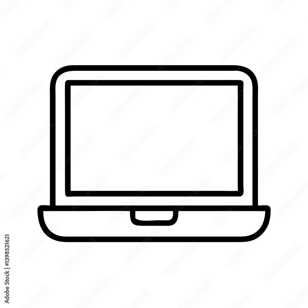 Poster laptop computer vector icon illustration for graphic design and web design projects template use