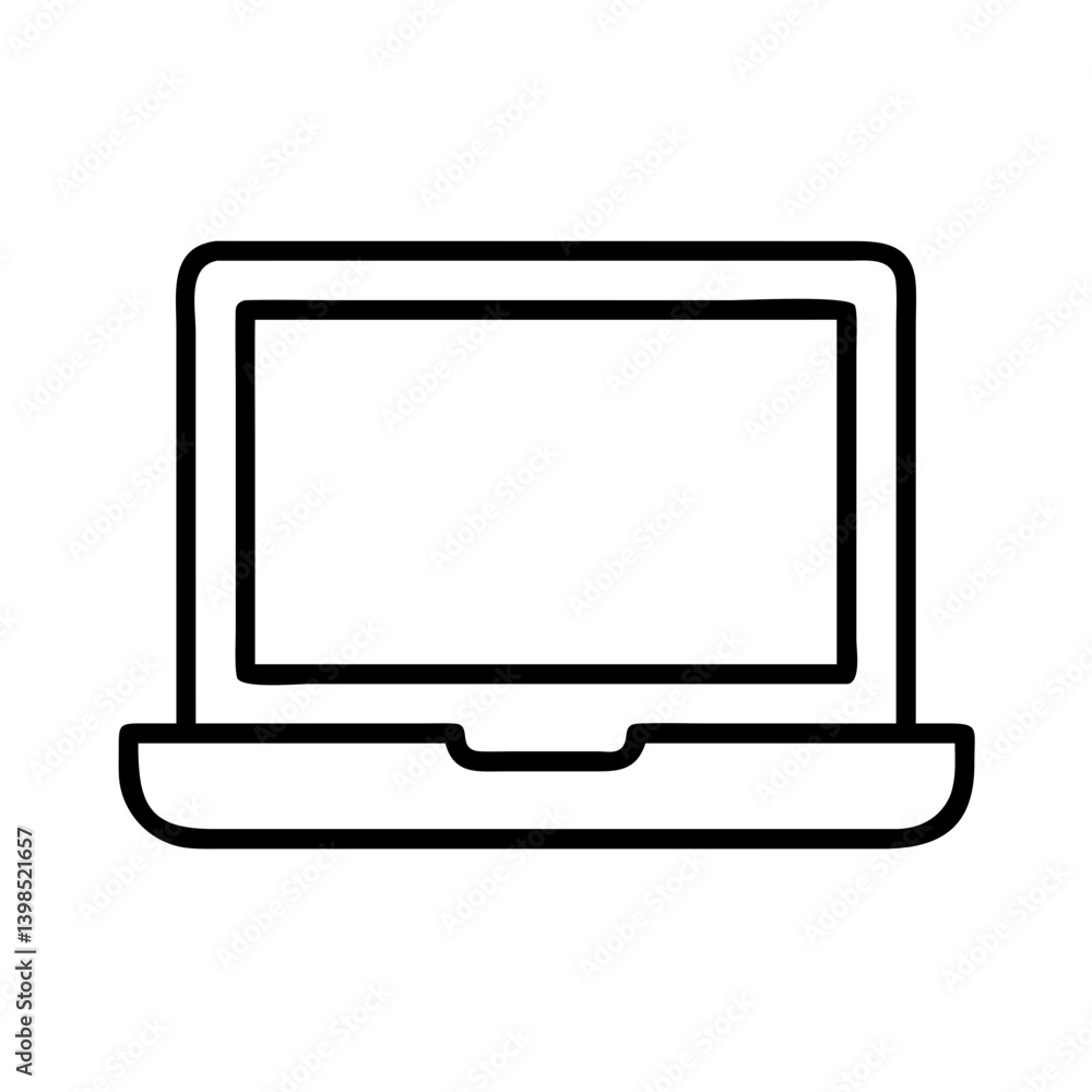 Poster laptop computer vector icon for graphic design projects and web development technology device 90