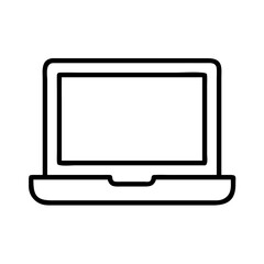Laptop computer vector icon for graphic design projects and web development technology device 90