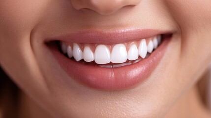 Fototapeta premium Radiant Smile of a Young Woman with Natural Features