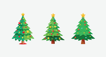 Christmas tree surrounded by presents on white background