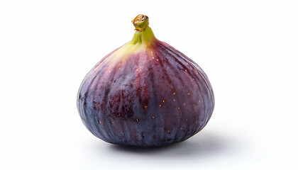 Fototapeta premium A single, plump fig with deep purple skin and smooth texture. 