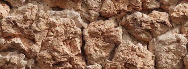 Seamless Light Brown Stone Wall Texture for Background Use and Design Projects