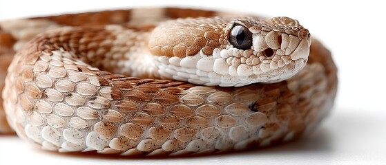 Obraz premium A close up of a snake on a white background