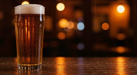 Glass of beer on a table