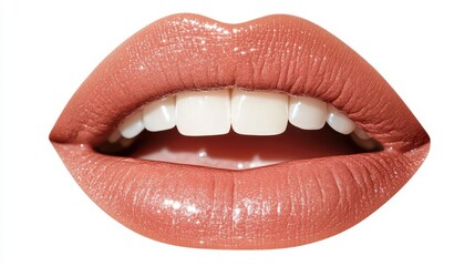 Obraz premium Flawless Curled Lips with Subtle Shine