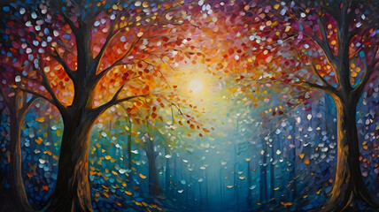 tree in the night, ai generated