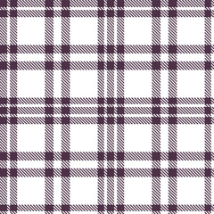 Elegant Dark dirty purple & Vibrant white Seamless Tartan Textile Design