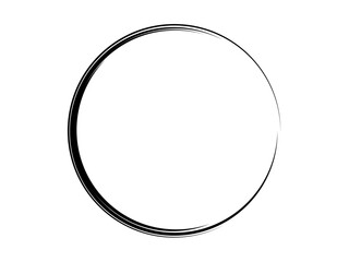 Grunge circle made of black paint. Grunge oval shape made for marking.