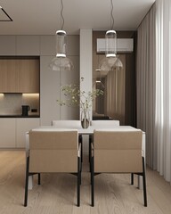 Cozy modern living room interior have sofa and decor accessories with white color wall- 3D rendering