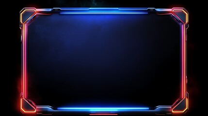 Neon Frame with Futuristic Border.