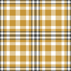 Plaid pattern seamless. Vibrant white & Vibrant mustard brown Tartan Textile Design. 