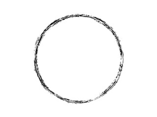 Grunge circle made with art brush. Grunge circle made for marking. Grunge marking element.