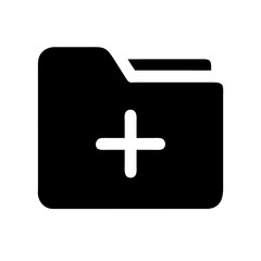 Obraz premium add folder vector flat icon