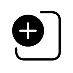 Obraz premium add glyph vector flat icon