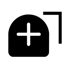 Obraz premium add glyph vector flat icon
